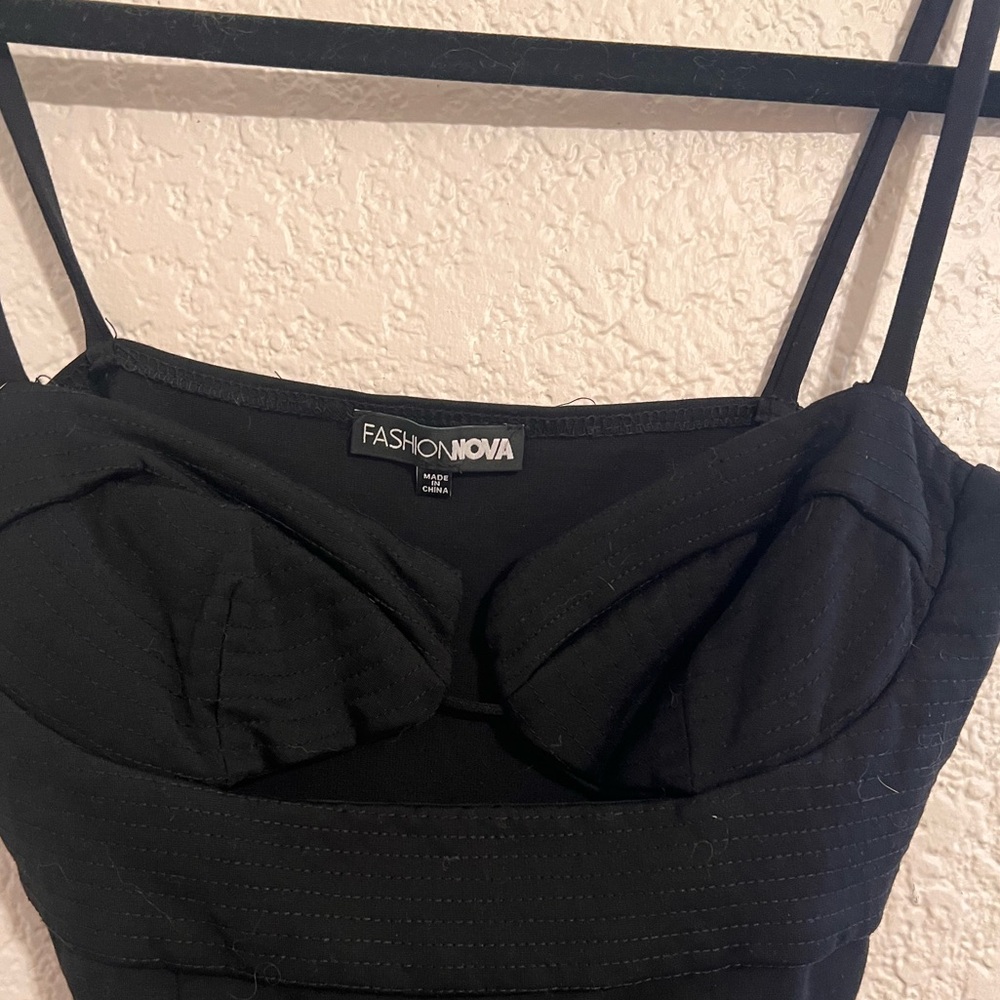Fashion Nova Elegant Black Bustier Bodysuit